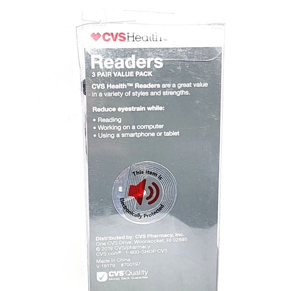 2019 CVS Health 3 Pair Value Pack +1.50 Jacob 2.0 Gun Metal Gray Readers Reading - Picture 15 of 16